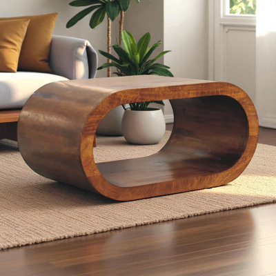 Loon Peak® Leja Solid Wood Floor Shelf Coffee Table & Reviews